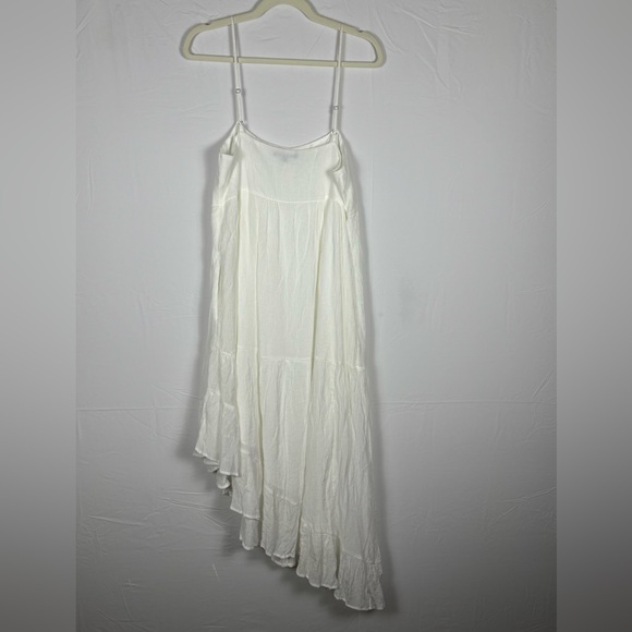 NWOT Lulus Boardwalk Bliss White Tiered Asymmetrical Midi Dress- M - Picture 9 of 13